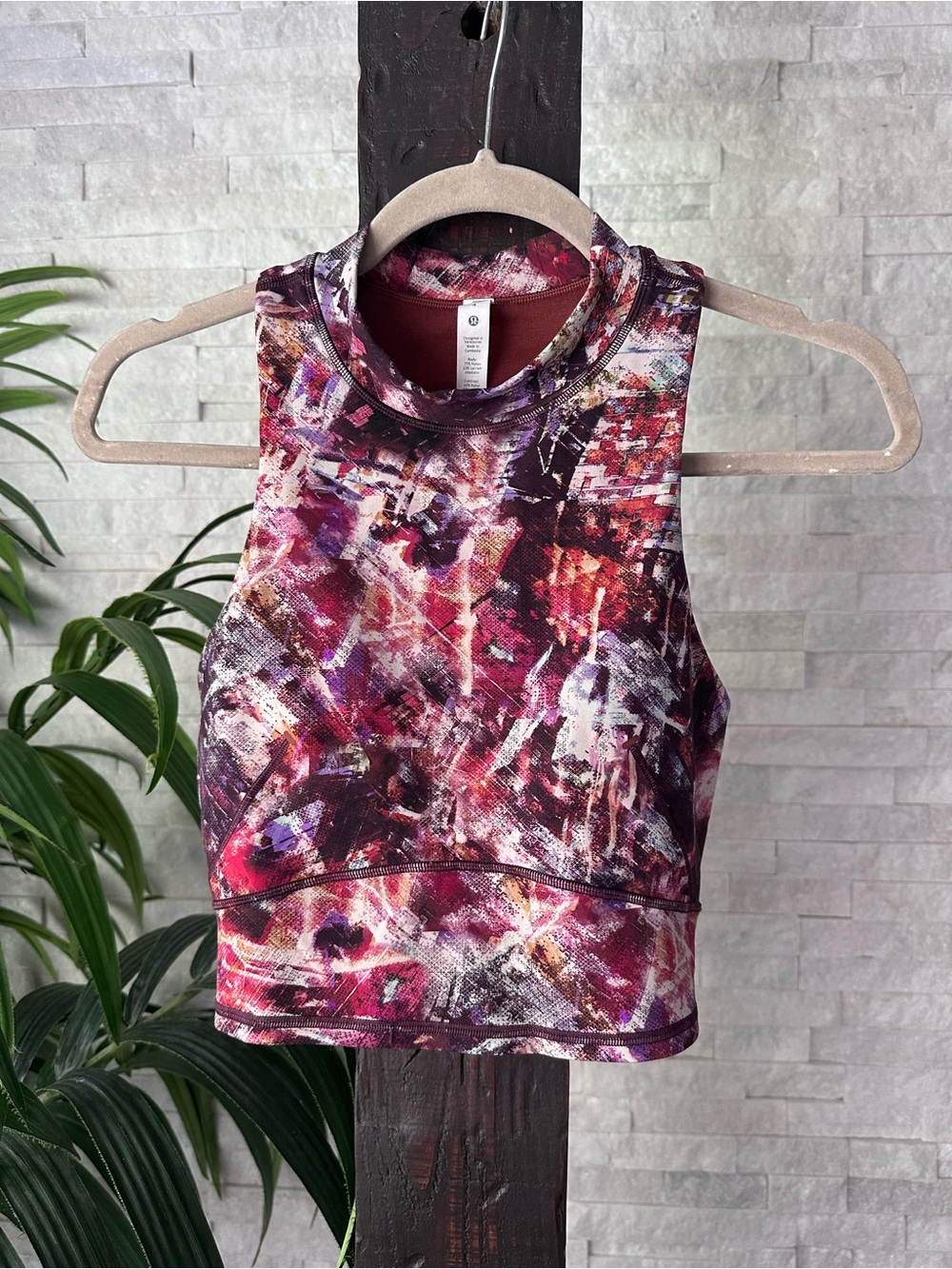 Lululemon Everlux Mesh Crop Tank Multicolor Urbantricity Print Size 4